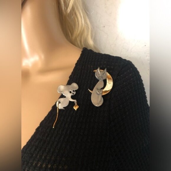 Bundle ultra craft mouse and cat brooches - Picture 2 of 7